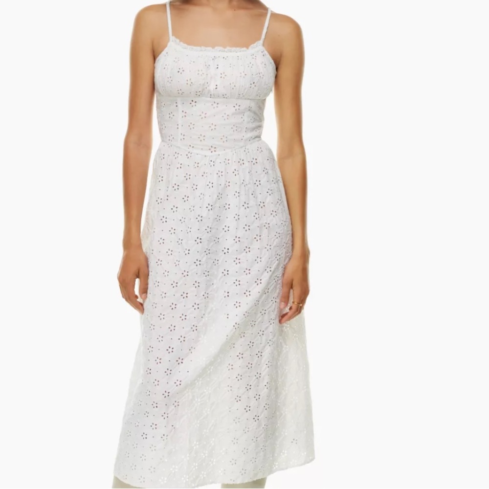 Aritzia color white Grandeur Poplin Dress